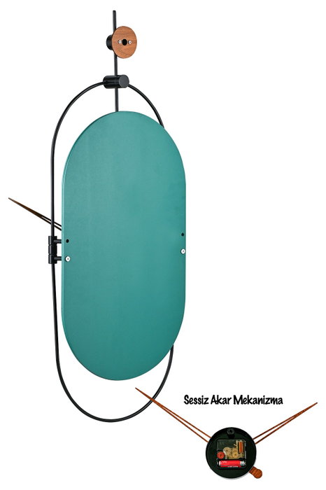 Wallity Sntr - Green Reloj de Pared Decorativo Verde y Negro